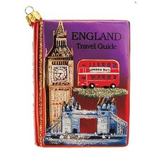 England Travel Guide Polish Blown Glass Christmas Ornament London UK Decoration