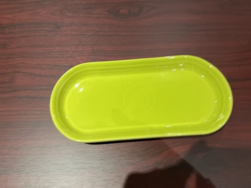BREAD PLATTER UTILITY TRAY lemongrass FIESTA WARE 12" EUC