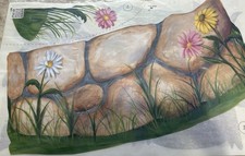 Decorative Tatouage Flower Garden Stone Wall Transfer Design Carolyn Yovan
