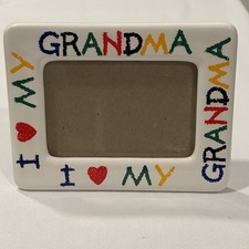Vintage I Love My Grandma Colorful Ceramic Picture Frame