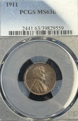 1911 LINCOLN CENT PENNY | PCGS MS 63 BN | BEAUTIFUL