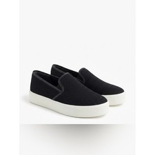 Vince Black Knit Slip-On Sneakers with White Platform