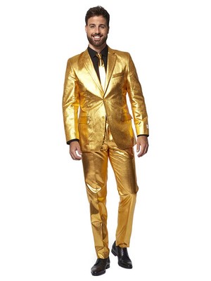 Groovy Gold Kostüm Anzug - für Karneval Silvester - Going for Gold: Bling-Bling