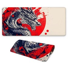 Japanese Dragon Gaming Mouse Pad with Non-Slip Rubber 31.5" x 11.8",