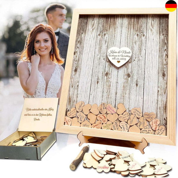 GäStebuch Hochzeit Holz Blanko Taufbuch GäStebuch Geburtstag Babyparty Taufe-image