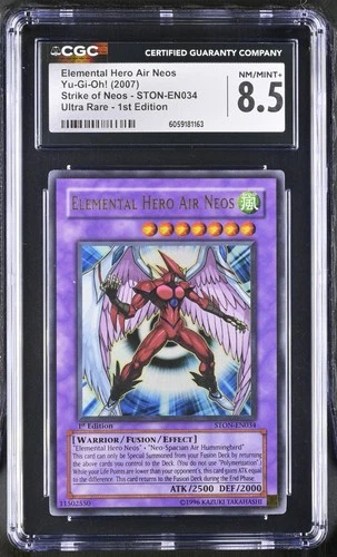 1st Edition Elemental Hero Air Neos STON-EN034 CGC 8.5 Yu-Gi-Oh