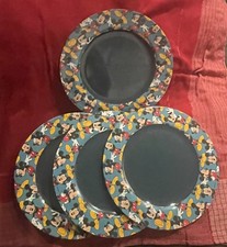 4 x ZAK DESIGNS MICKEY MOUSE melamine plates SPOKANE WA DISNEY 11" dinner kids