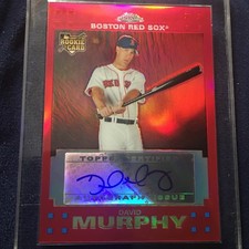 David Murphy 2007 Topps Chrome #334 RED Refractor Auto Rookie RC SSP /25 RARE