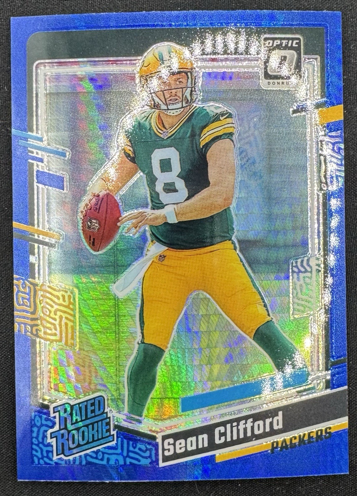 2023 Panini Donruss Optic - Rated Rookie Blue Hyper Prizm #242 Sean Clifford