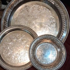 Silver plated serving dishes, set of 3