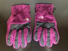 The North Face Girl's Denali Thermal Gloves - Purple /Black W/ Logo - Size L