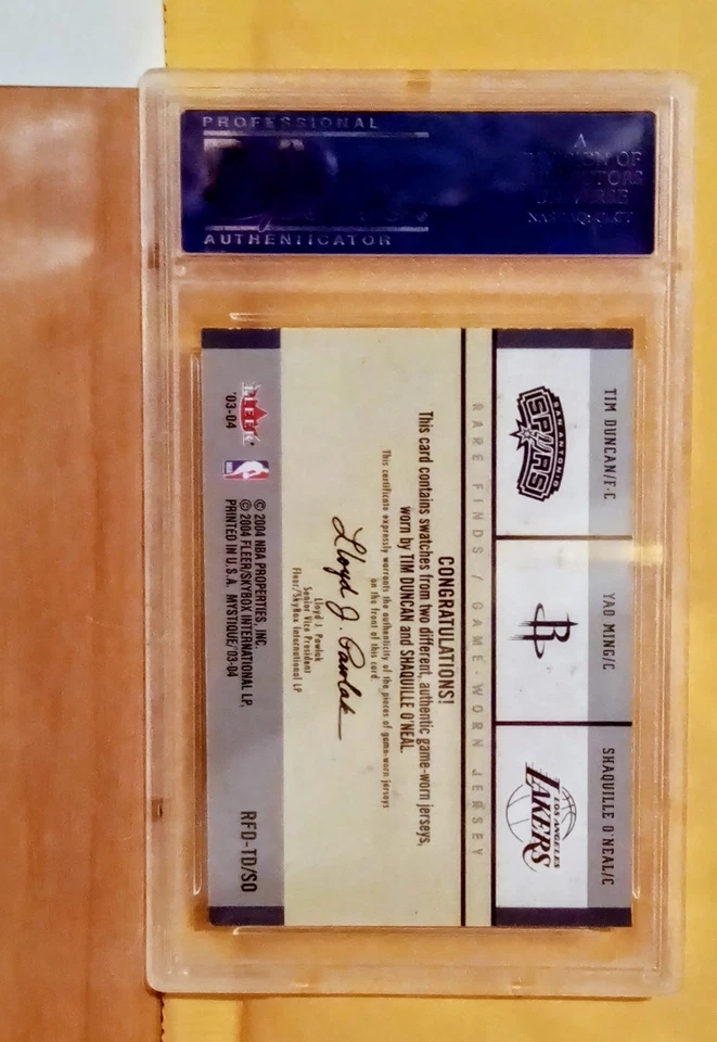 Archivo corporativo Fleer Mystique 2003 hallazgos raros prueba Duncan Ming O'Neal PSA Foto 3 de 3