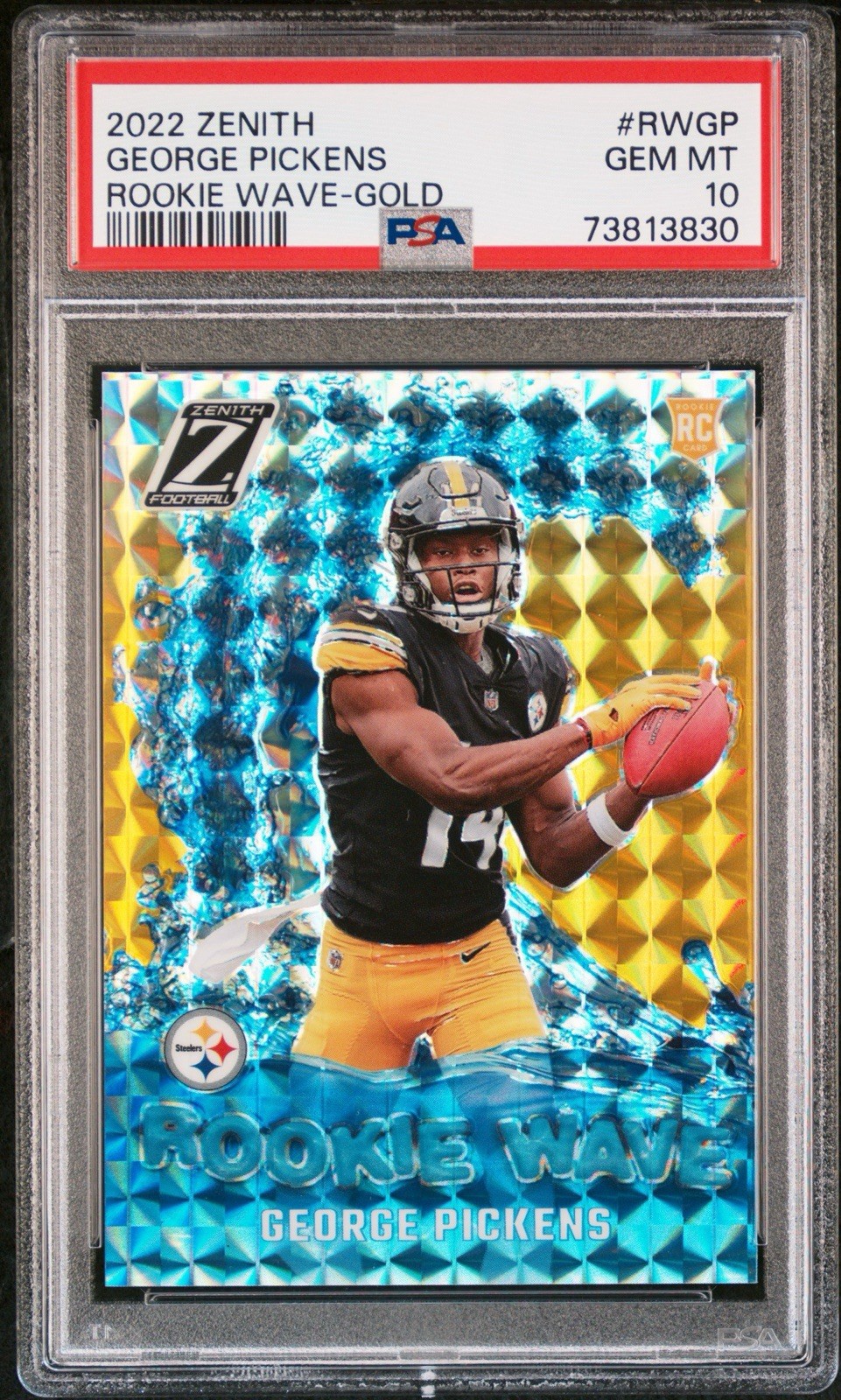 2022 Zenith Rookie Wave George Pickens Gold Prizm /10 PSA 10 GEM MINT