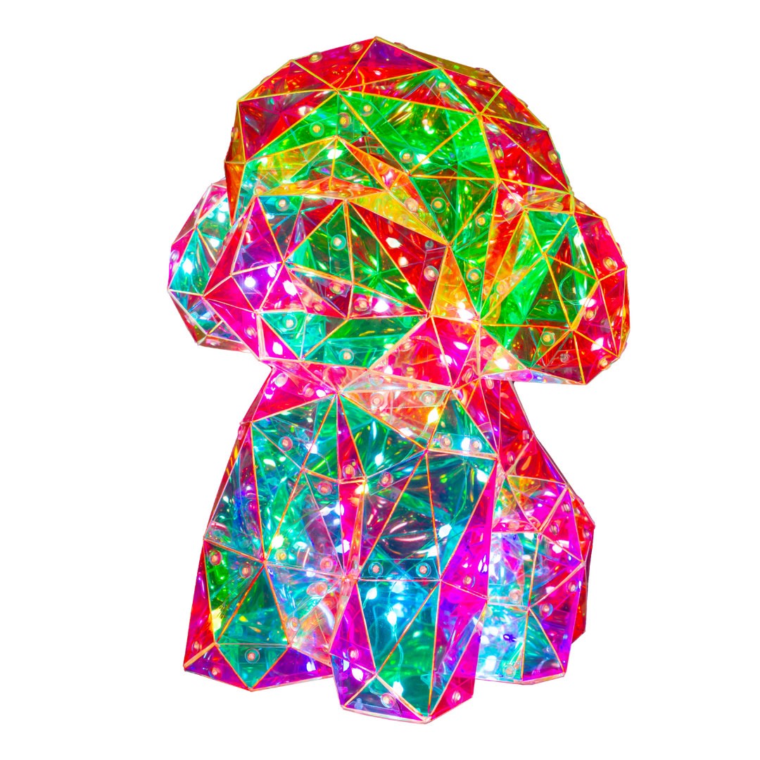 Holographic RGB LED Lights Music Interactive Night Light Starlight Dog with App