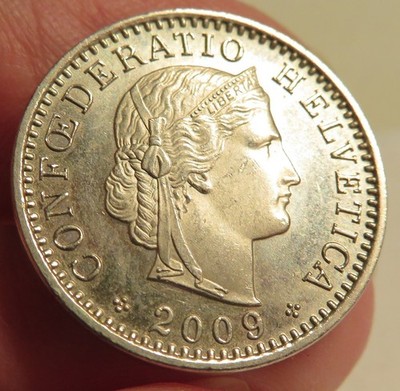 2009 Switzerland 20 Rappen Coin Ungraded Circulated Used