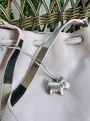 Radley PASTEL PURPLE Orchid Mini Drawstring Leather Crossbody Tassel Dog Charm
