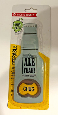 Modern Monkey Hop Head Silicone Beer Bottle Steel Key Opener Ale Yeah! NEW!