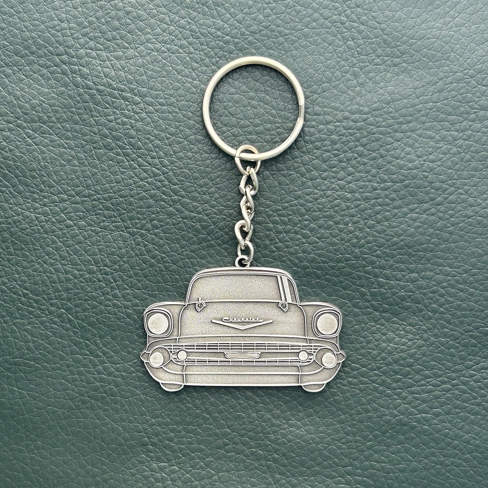 1957 Chevy Bel-Air Metal Keychain Double-Sided