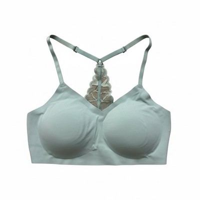 True & Co.  True Everybody  V Neck Lace Racerback  Bra Size: Large Color: GREEN