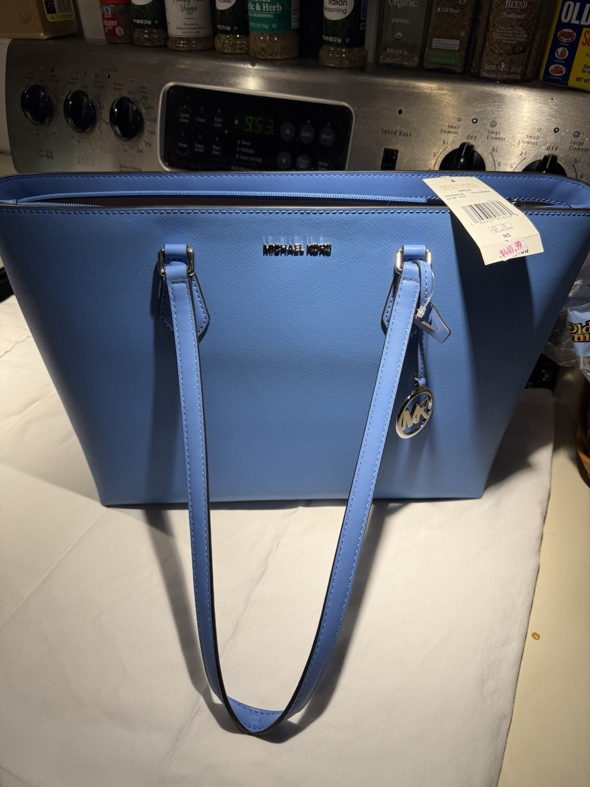 Michael Kors Ladies Hand Bag W/ Matching Wristlet in new Maui Blue $700 Orig thumbnail 16