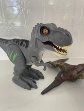 2017 Mattel Jurassic Park Roar & Sound Pterodactyl & Robo Alive Walking T-Rex