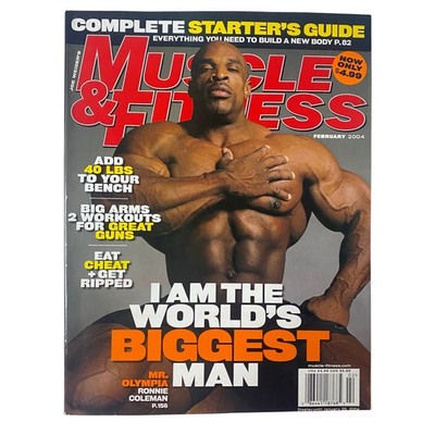 #ad #ad Muscle amp; Fitness Magazine February 2004 Vol 65 No. 2 Ronnie Coleman No Label VG $24.95
