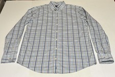 Johnnie-O Shirt Mens Large Blue Plaid Prep-Formance Button Up Long Sleeve