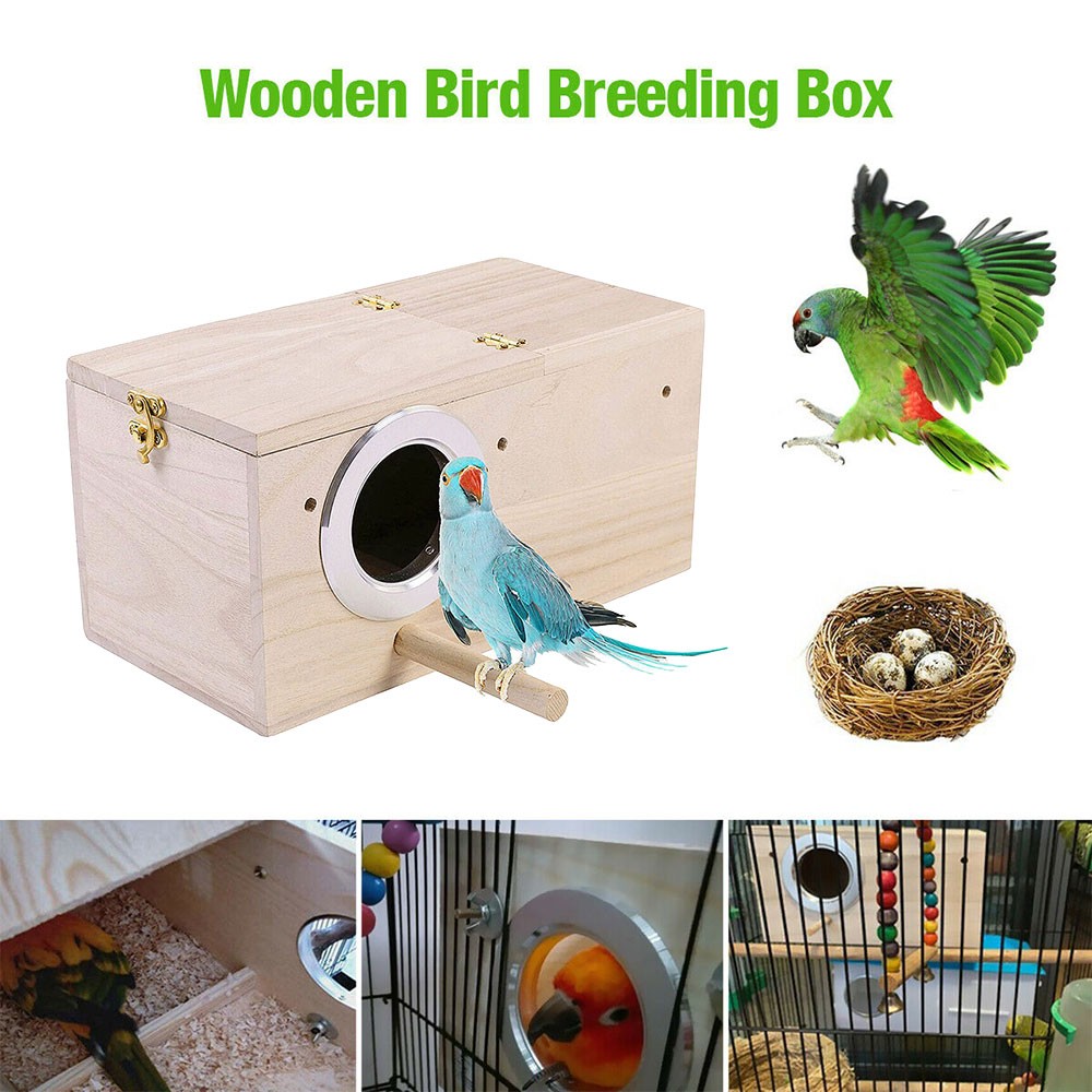 Caja de madera para cría de aves del Reino Unido jaula para casa de anidación de periquitos loros pinzón