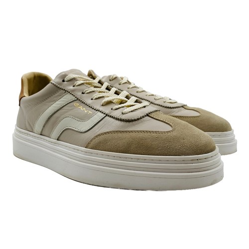 GANT Men's Beige Leather Lace Up Sneakers Trainers Shoes EUR 43 UK 8.5 US 9.5