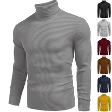 Men Winter Turtleneck Jumper Tops Sweater Knitted Warm Long Sleeve Slim Shirts M
