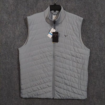 Callaway Vest Mens XL Gray Quilted Full Zip Golf Insulated Tradewinds CGVFE0D8