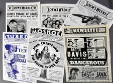 Lot of Loew's Weekly-RKO Newsettes-Movie Heralds-Bette Davis-Joan Crawford-1930s