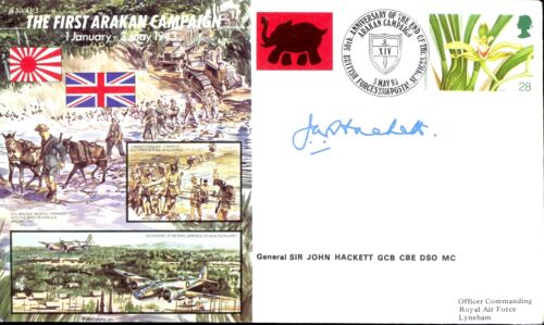 JS50 43/3 WWII Arakan Campaign RAF Cover signed GENERAL HACKETT DSO MC - Picture 1 of 1
