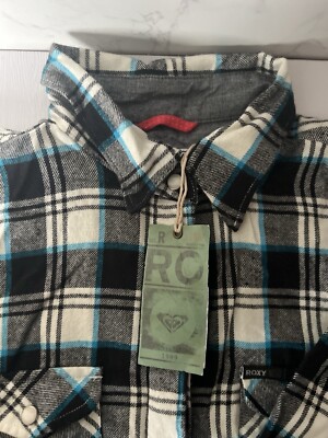 Roxy Damen Gr. S Flanell Langarm Hemd Knopfleiste kariert