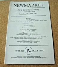 NEWMARKET RACE CARD, MAY 2OTH, 1967 - THE PRETTY POLLY STAKES & CRANBERRY SAUCE