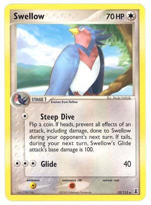 Pokemon EX Delta Species 32/113 Swellow Card
