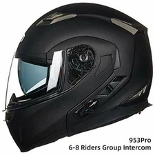 ILM USED Bluetooth Full Face Helmet Motorcycle 6 Riders Group Intercom DOT 953Pr