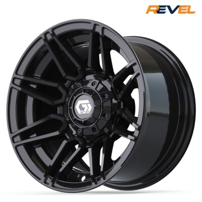 GTW Stealth 12'' Gloss Black Golf Cart Wheels, 12x7, ET -.25, Set of 4 Rims