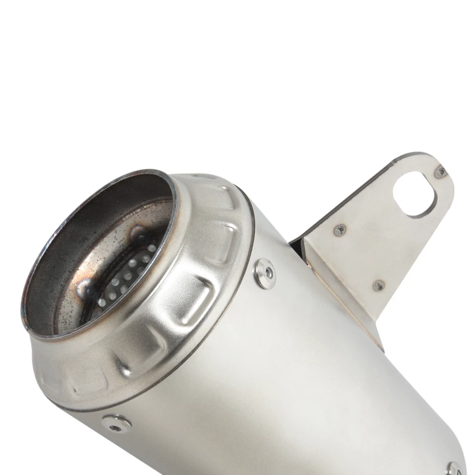 Silenciadores cromados de tubo de escape medio Slip On para Kawasaki Ninja 250 Z250 2017-2023 Foto 2 de 4