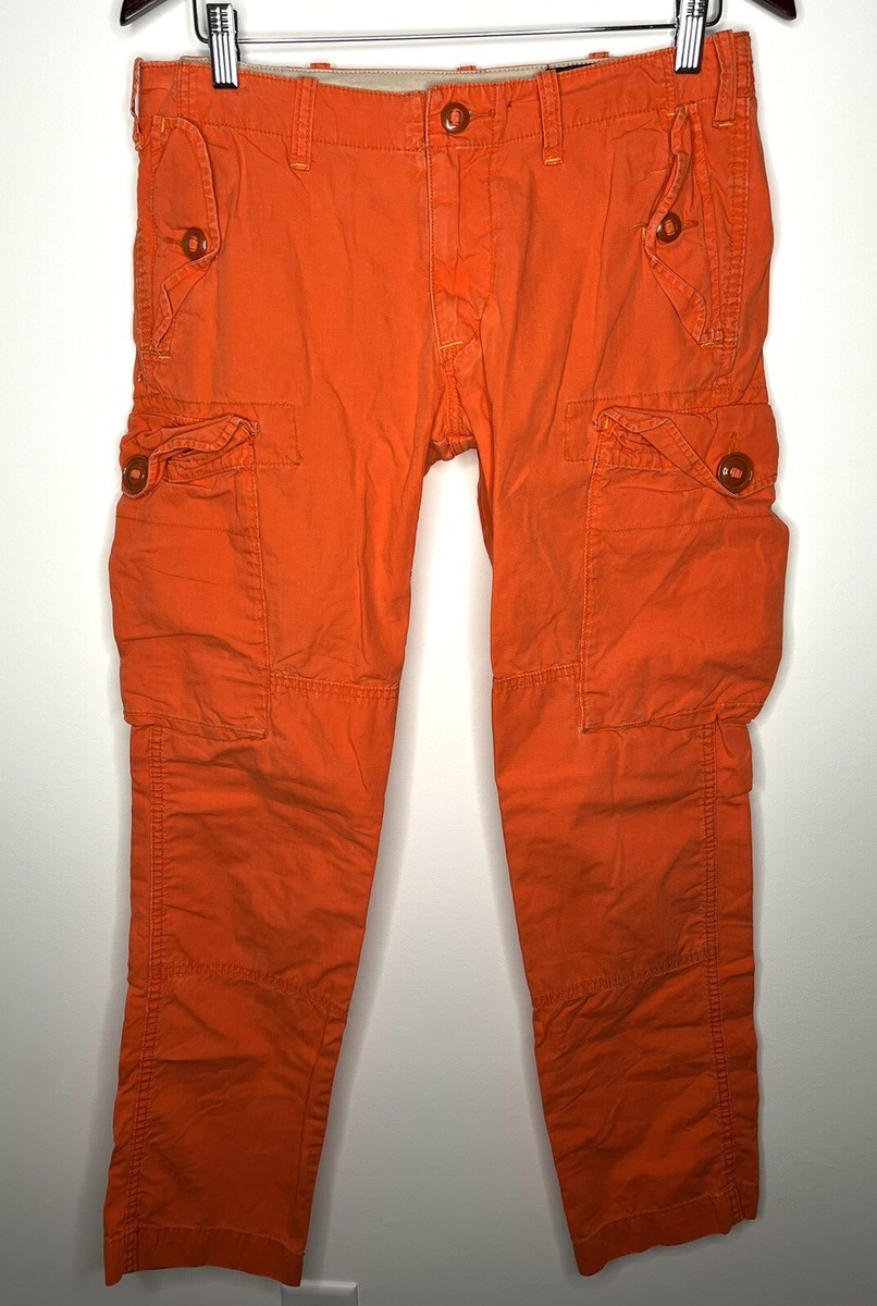 Polo Ralph Lauren 30x31 Orange Paratrooper Cargo Pants Utility RRL