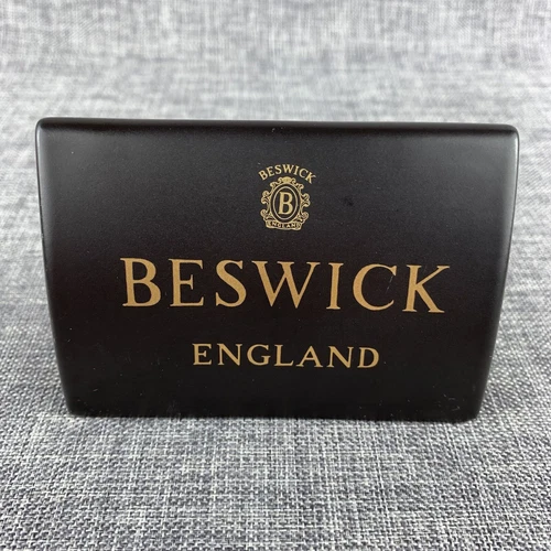 Beswick England Retail Pottery Display Sign Dealer Plaque Gold On Mat Black HTF