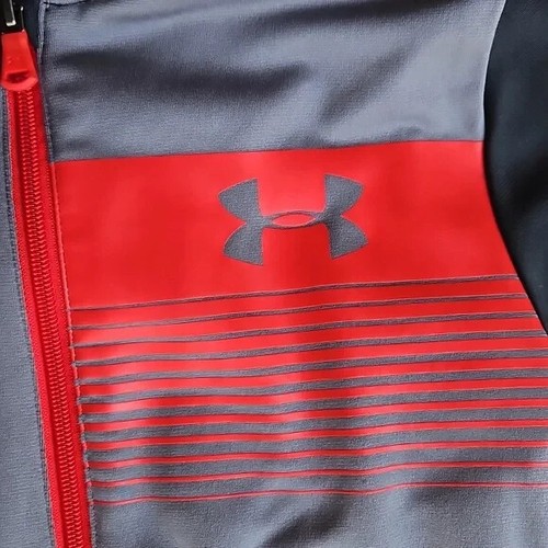 Under Armour Black, Grey and Red Zip Up Kids Size Large - Picture 2 of 5