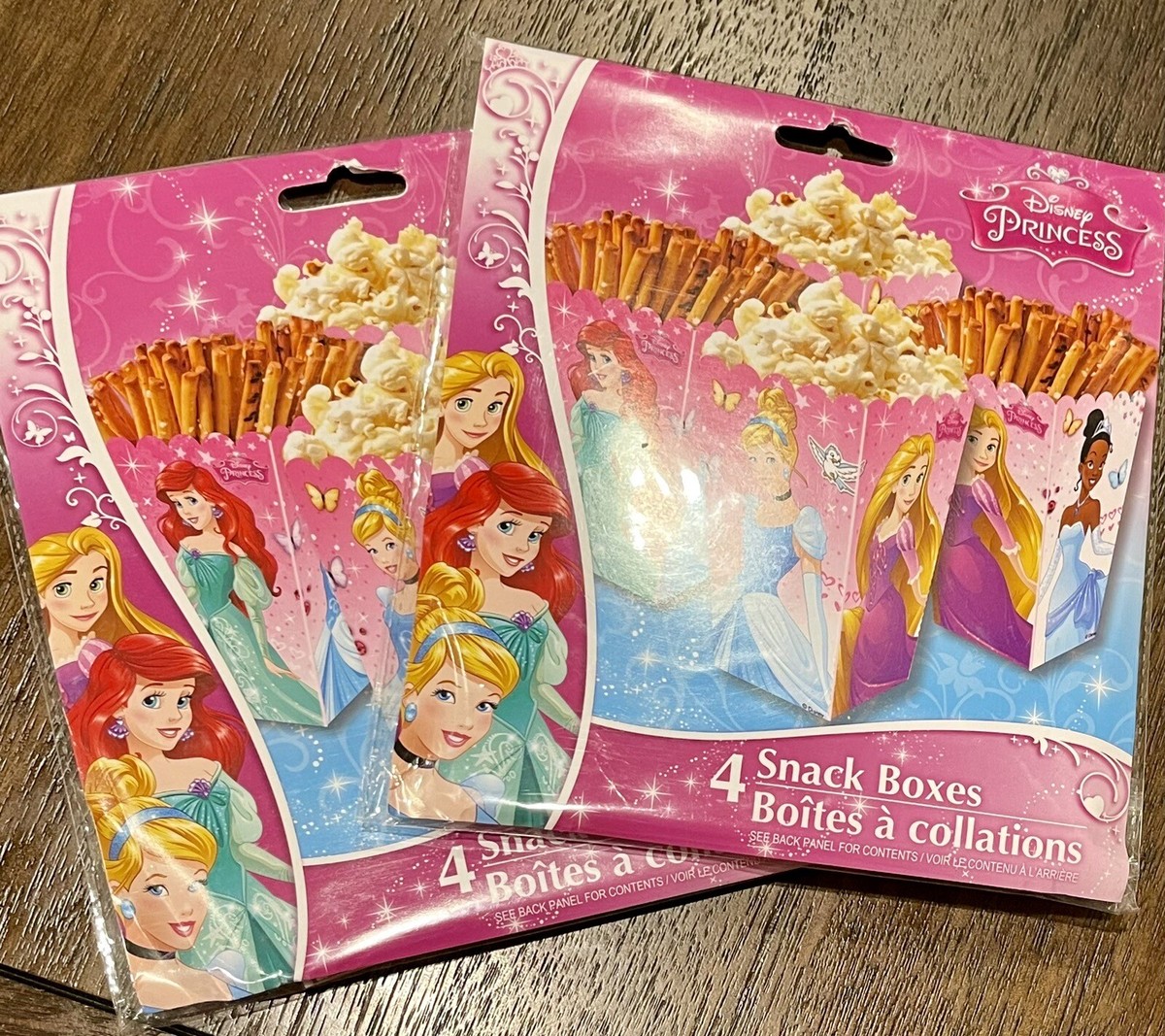 Disney Princess Cinderella Ariel Rapunzel Snack Box Cups Party