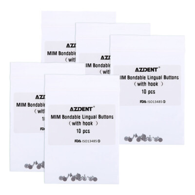 AZDENT Dental Ortho Bondable Lingual Buttons with Hook Round Base 10PC/PACK