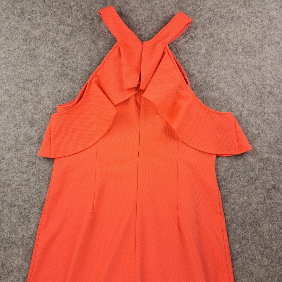 Vestido Trina Turk X Revolve para mujer talla 12 naranja halter jurnee volantes cóctel Foto 3 de 4