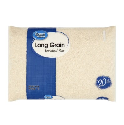 Great Value Long Grain Enriched Rice, 20 lb, GREAT TASTE & FAST FREE SHIPPING