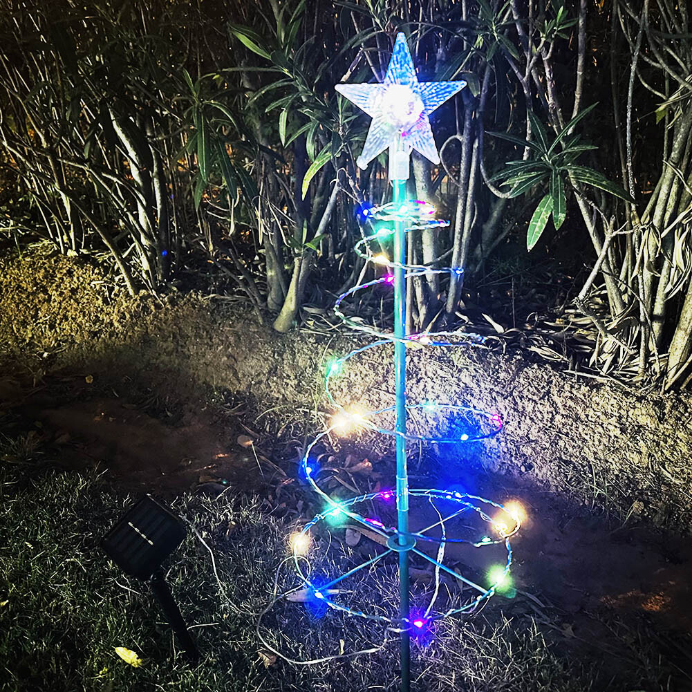 Christmas Tree Lights Solar 70 LED Tree Spiral Light Outdoor Garden