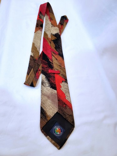 Men's Vintage 90s Pure Italian Silk Neck Tie HAND MADE IN USA- Carmel-by-the-Sea - Picture 6 of 11