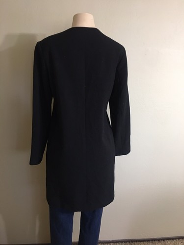 IMAN Women’s Black MOTO TRENCH COAT, JACKET SIZE M Long Sleeve - Picture 4 of 6