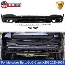 Rear Bumper Diffuser W/ Exhaust Tip For Mercedes-Benz GLC X253 GLC300 2020-2024